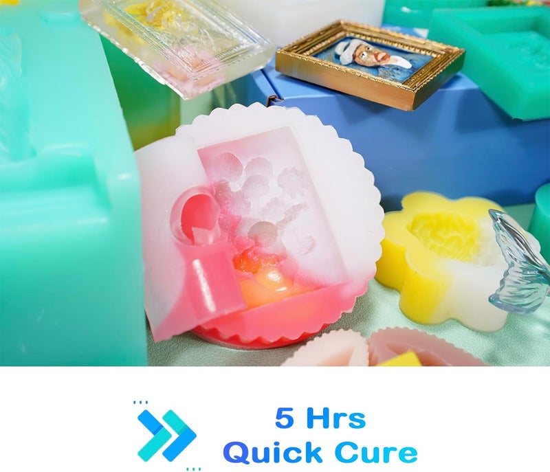 BBDINO Silicone Mold Making Kit, Mold Making Silicone 20A Translucent 4.4 lbs, Liquid Silicone for Mold Making 1:1 by Volume, Ideal for Casting Resin, Soap, Plaster, Wax Silicone Molds - Image 4